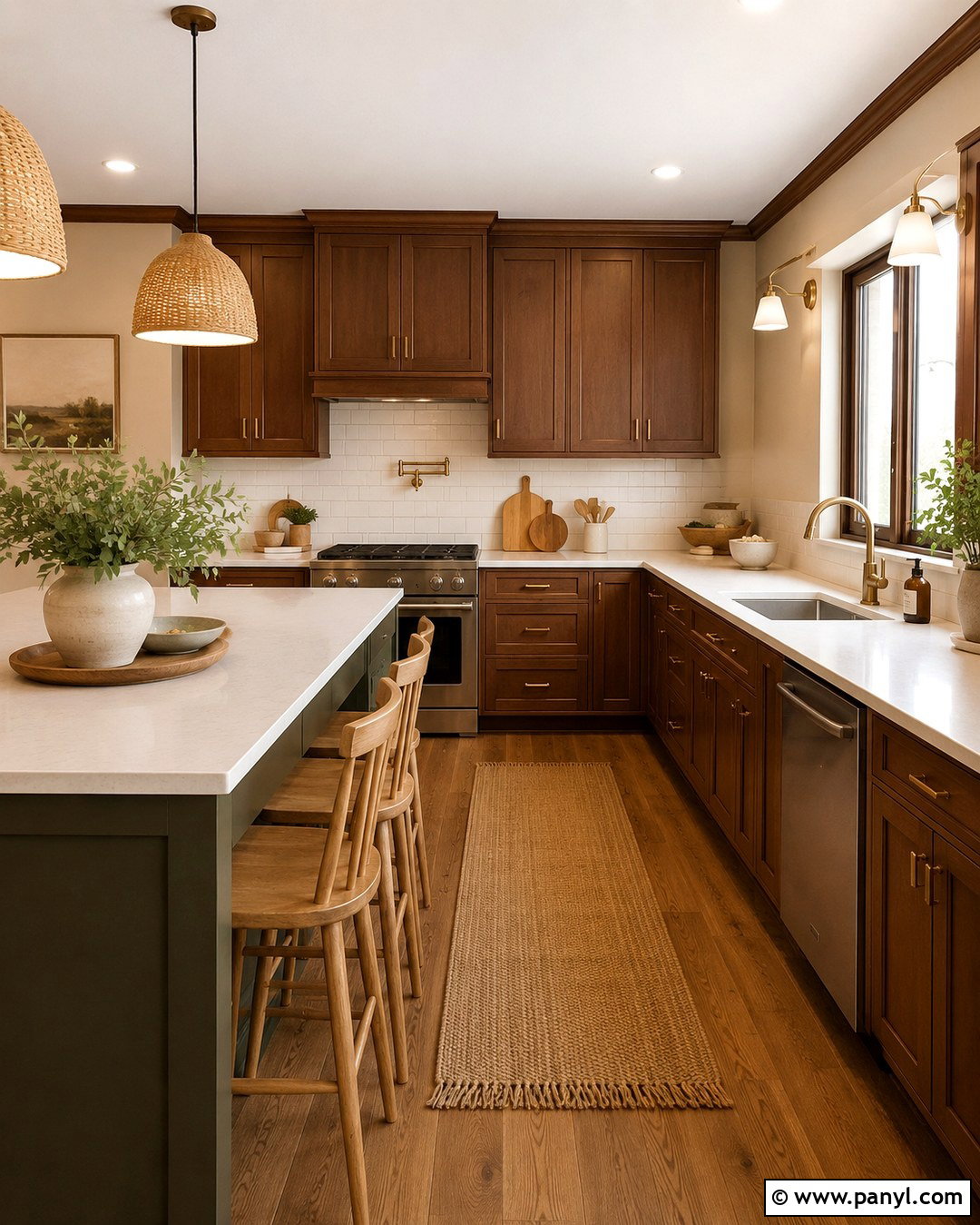 Tan Kitchen With Brown Cabinets And Trim - 20 Tan Walls Brown Trim Ideas
