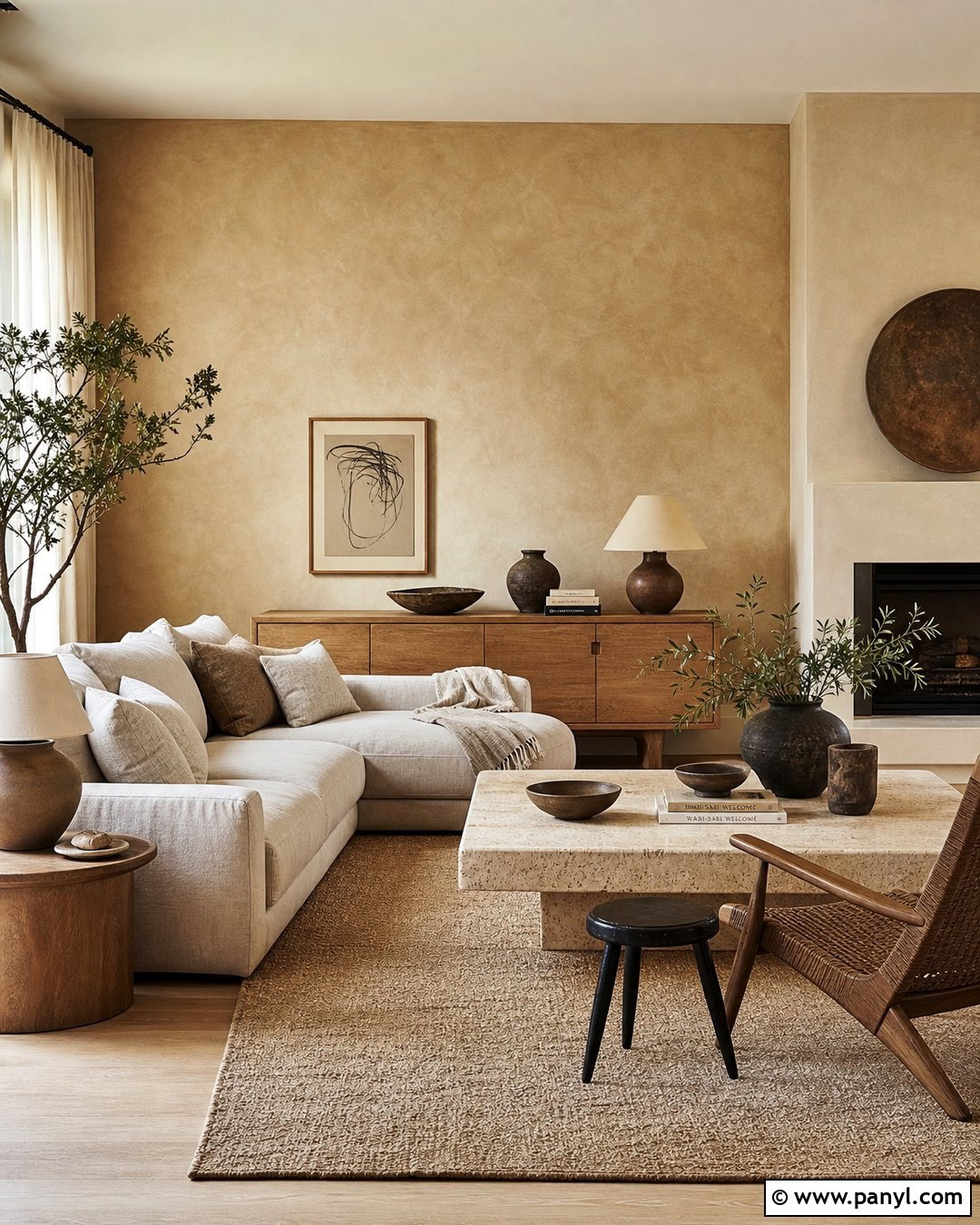 Tan Limewash Accent Wall - 30 Tan Accent Wall Ideas