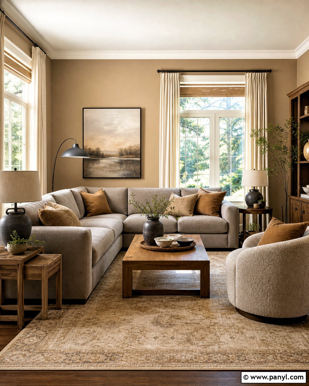 Tan Living Room Walls With Gray Sectional - 20 tan living room walls