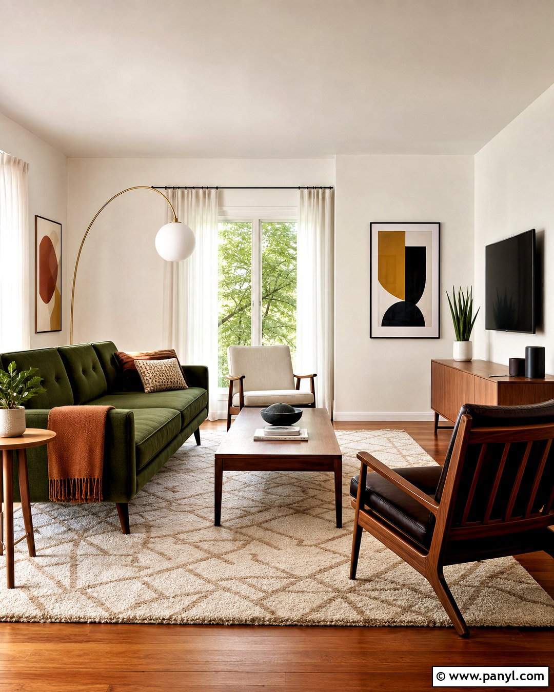 Tan Living Room Walls With Midcentury Furniture - 20 tan living room walls