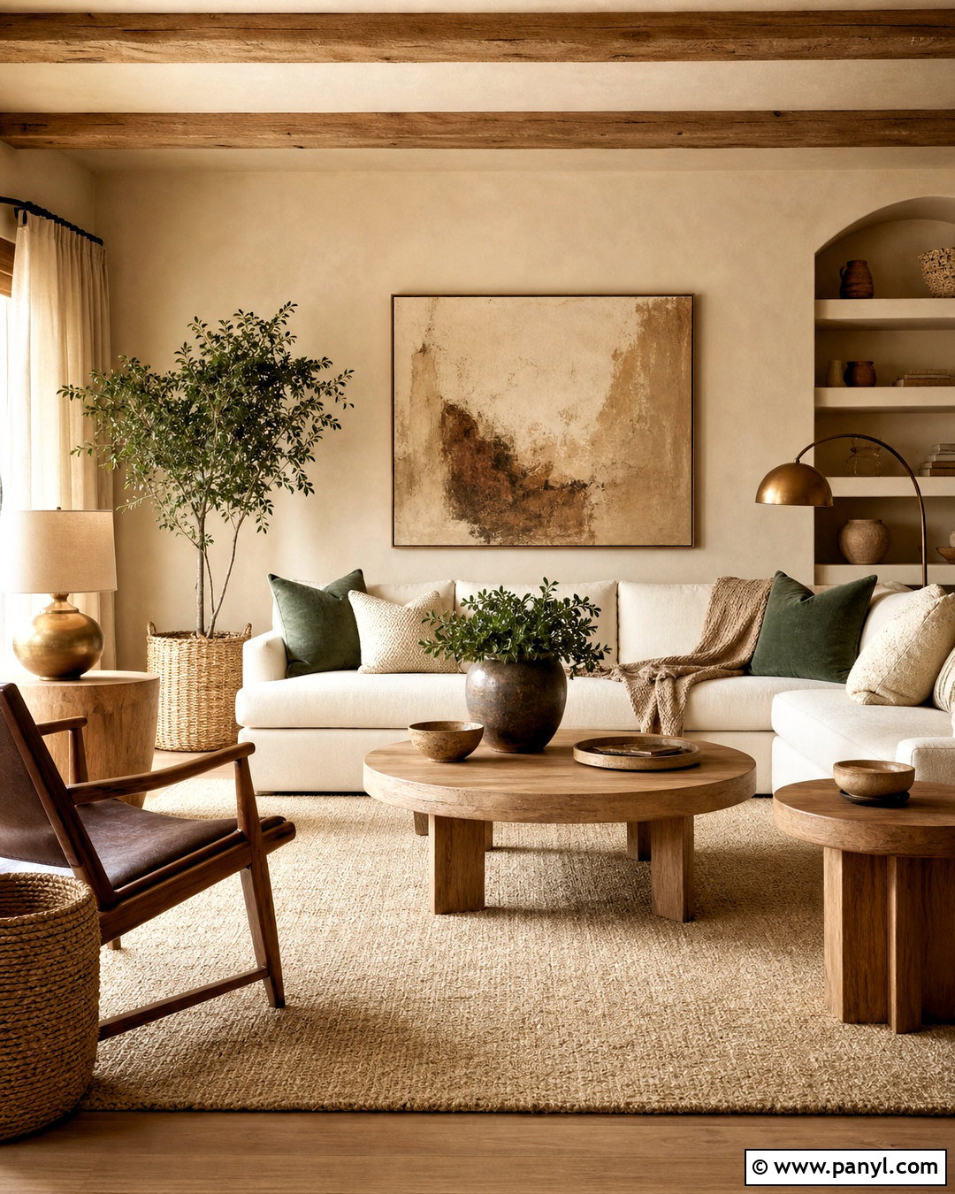 Tan Living Room Walls With Natural Wood Decor - 20 tan living room walls