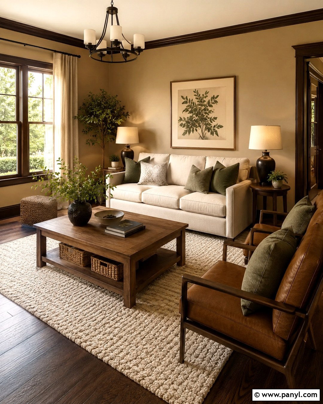 Tan Living Room With Dark Brown Trim - 20 Tan Walls Brown Trim Ideas