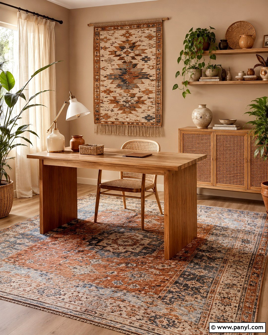 Tan Office Walls With Boho Decor - 20 Tan Office Walls
