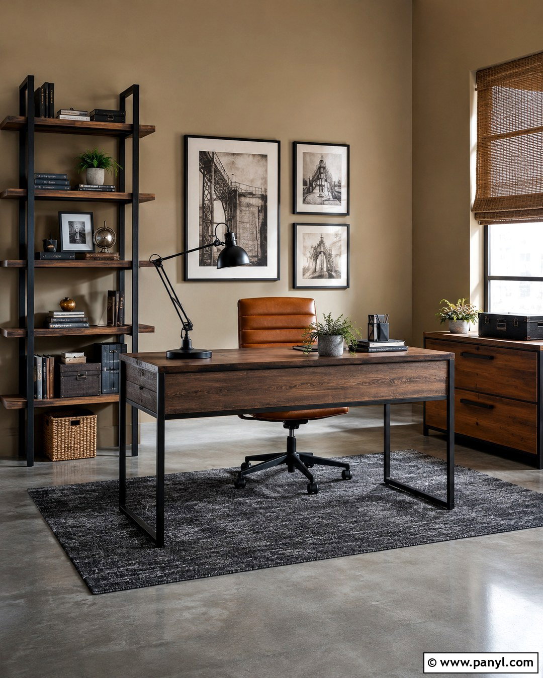 Tan Office Walls With Industrial Decor - 20 Tan Office Walls