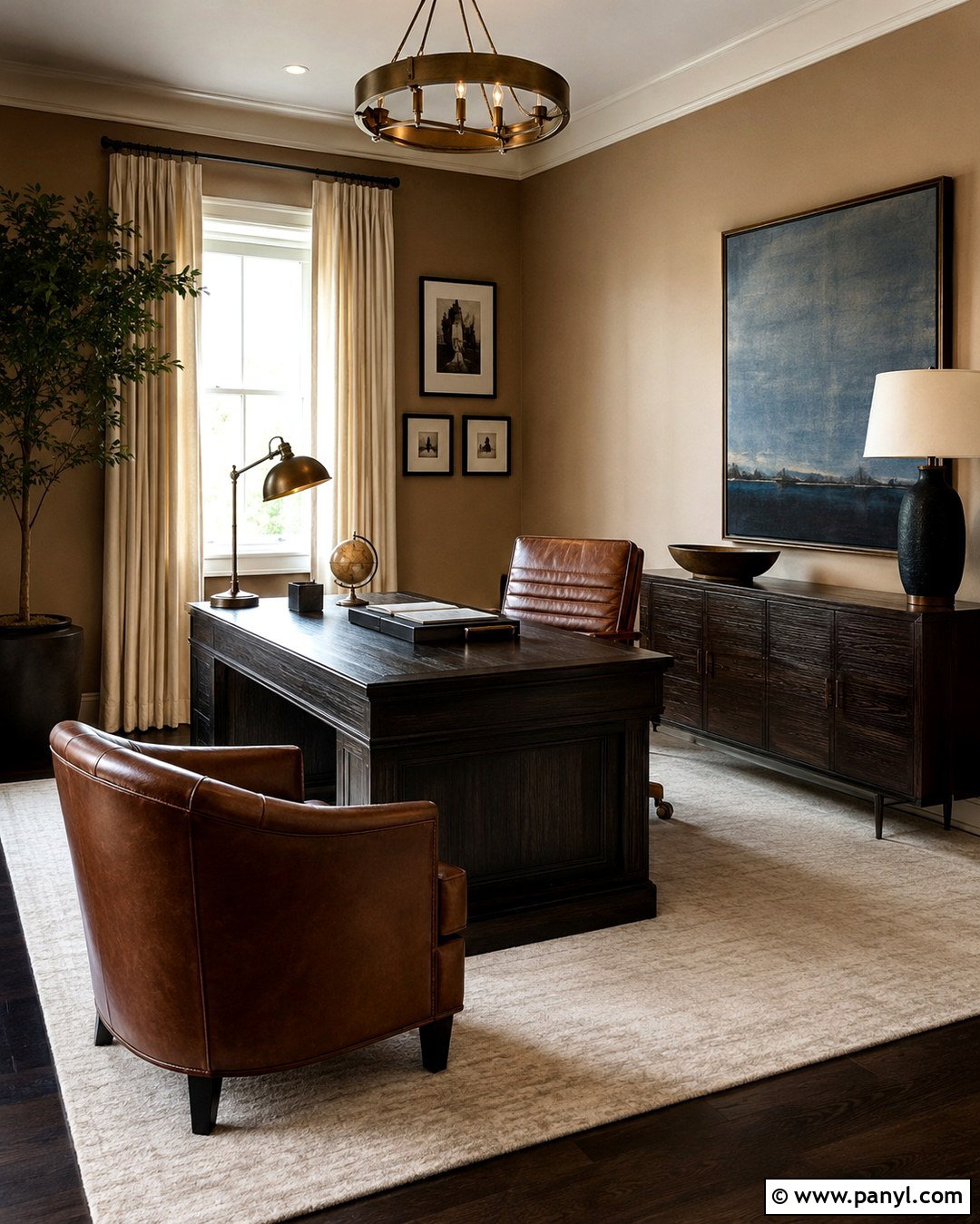 Tan Office Walls With Leather Furniture - 20 Tan Office Walls