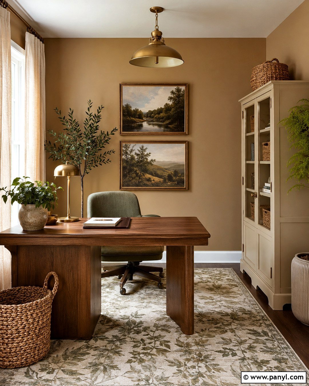 Tan Office Walls With Sage Green Decor - 20 Tan Office Walls