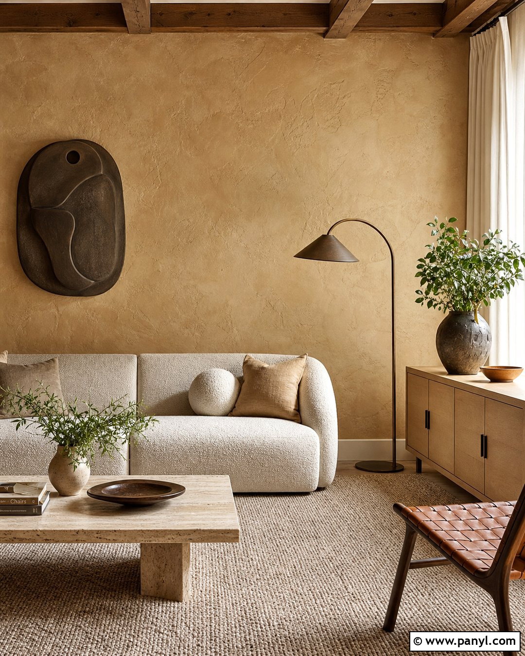 Tan Textured Plaster Accent Wall - 30 Tan Accent Wall Ideas