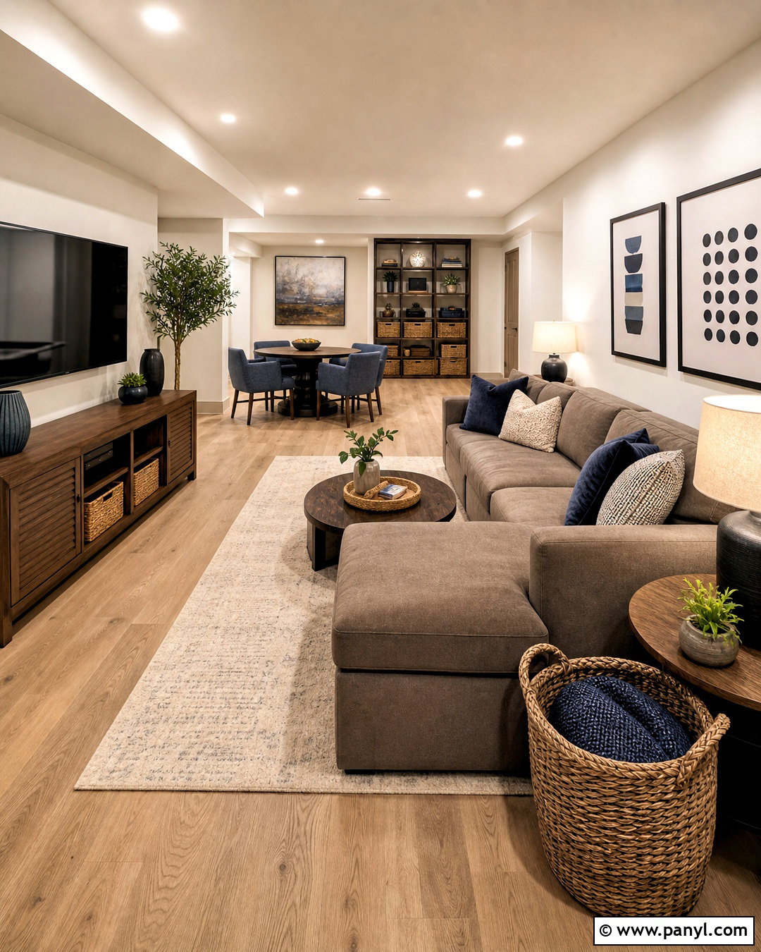 Tan Trim White Walls Basement - 20 tan trim white walls