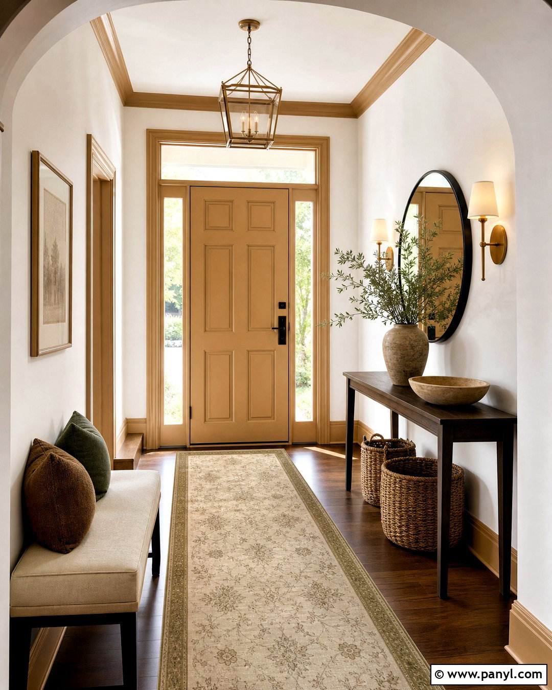 Tan Trim White Walls Entryway - 20 tan trim white walls