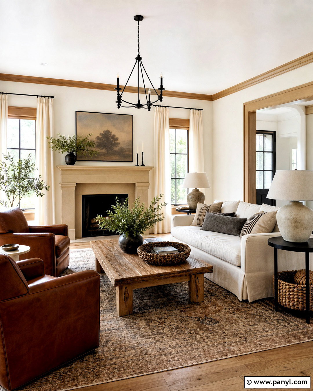 Tan Trim White Walls Modern Farmhouse - 20 tan trim white walls
