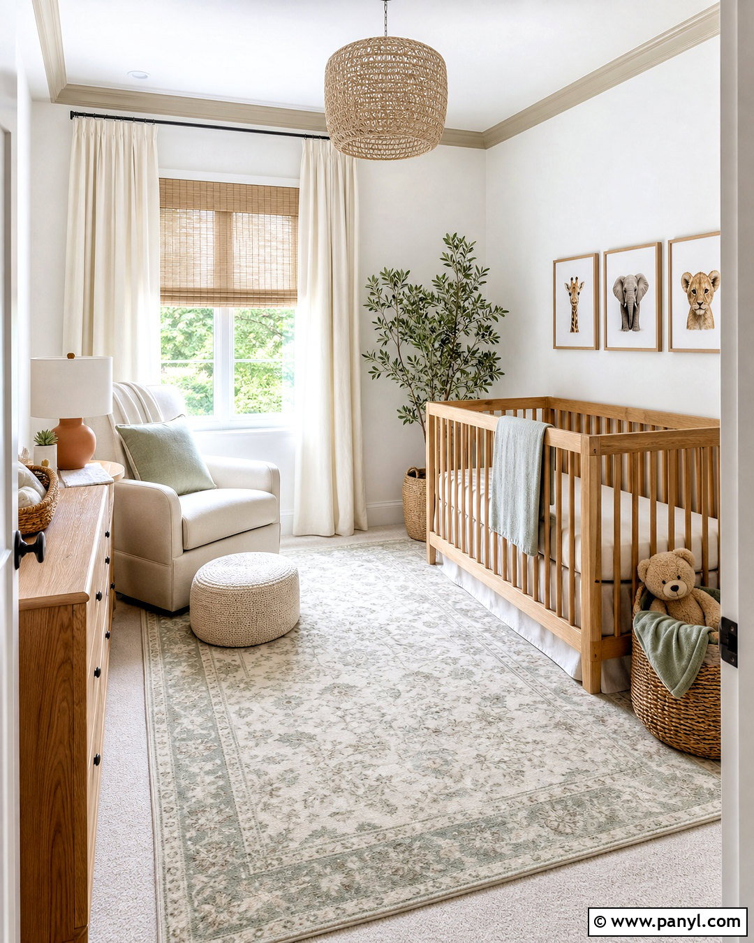 Tan Trim White Walls Nursery - 20 tan trim white walls