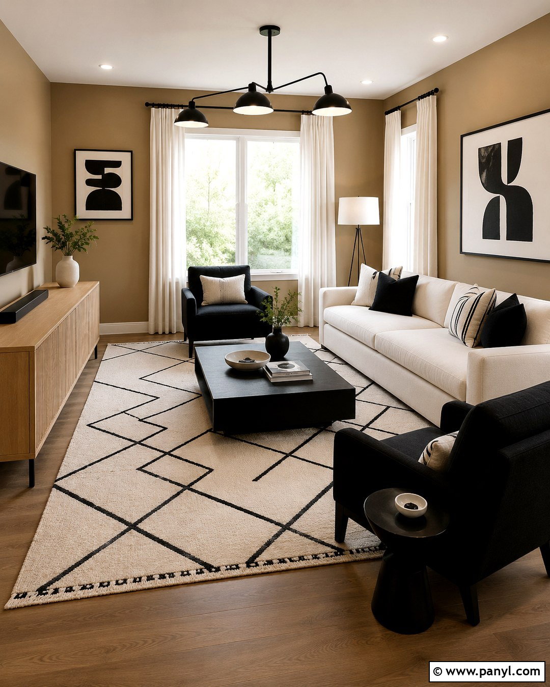 Tan Walls With Black And White - 20 Tan Walls Living Room Color Scheme Ideas