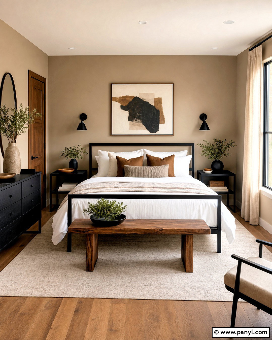 Tan Walls With Black Furniture - 20 tan walls bedroom ideas