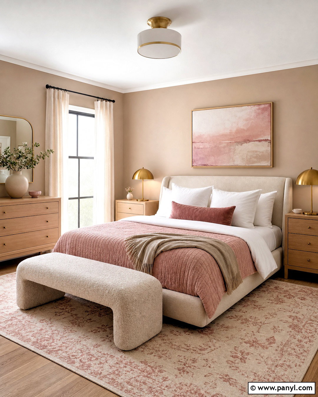 Tan Walls With Blush Pink Accents - 20 tan walls bedroom ideas