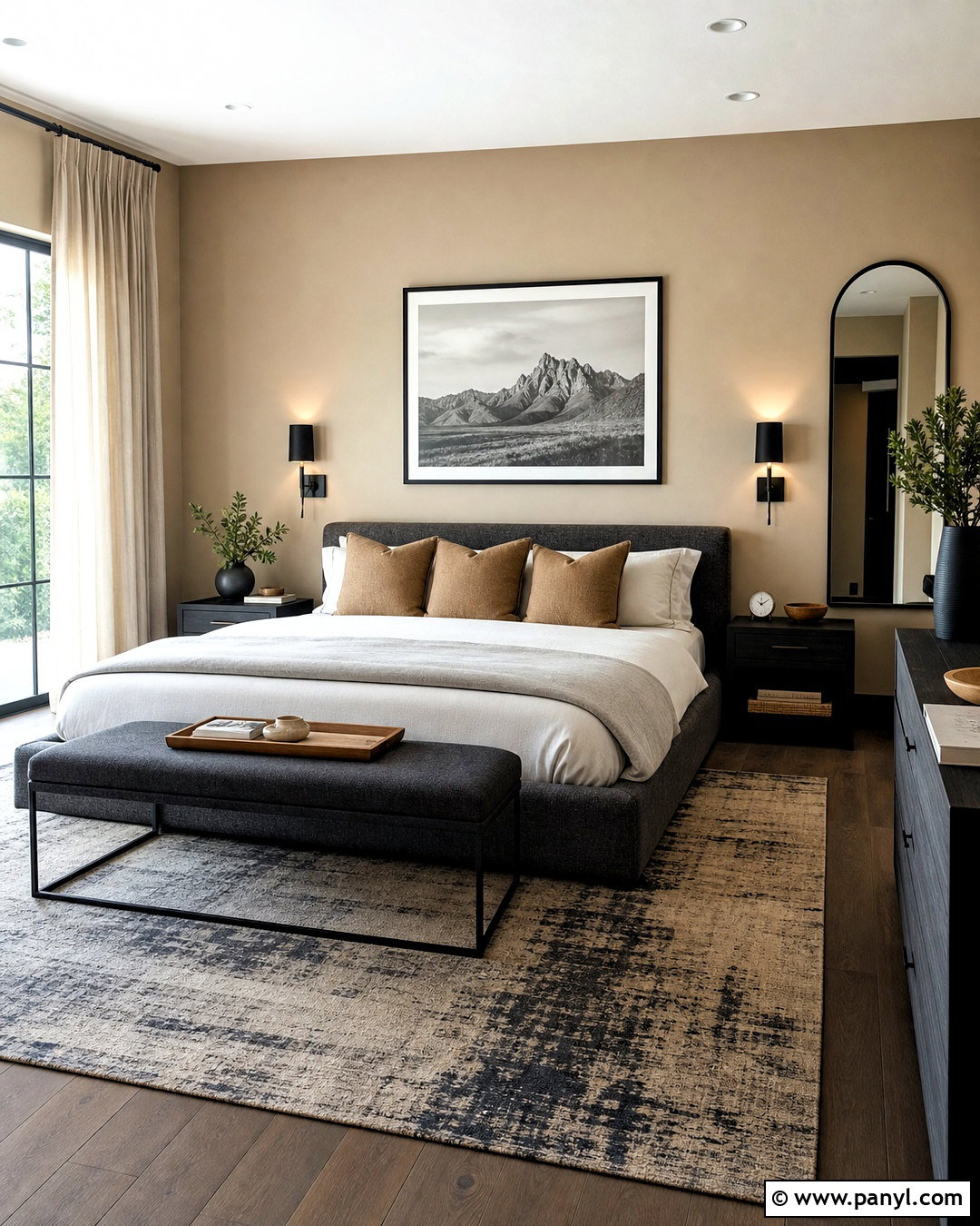 Tan Walls With Charcoal Gray Accents - 20 tan walls bedroom ideas