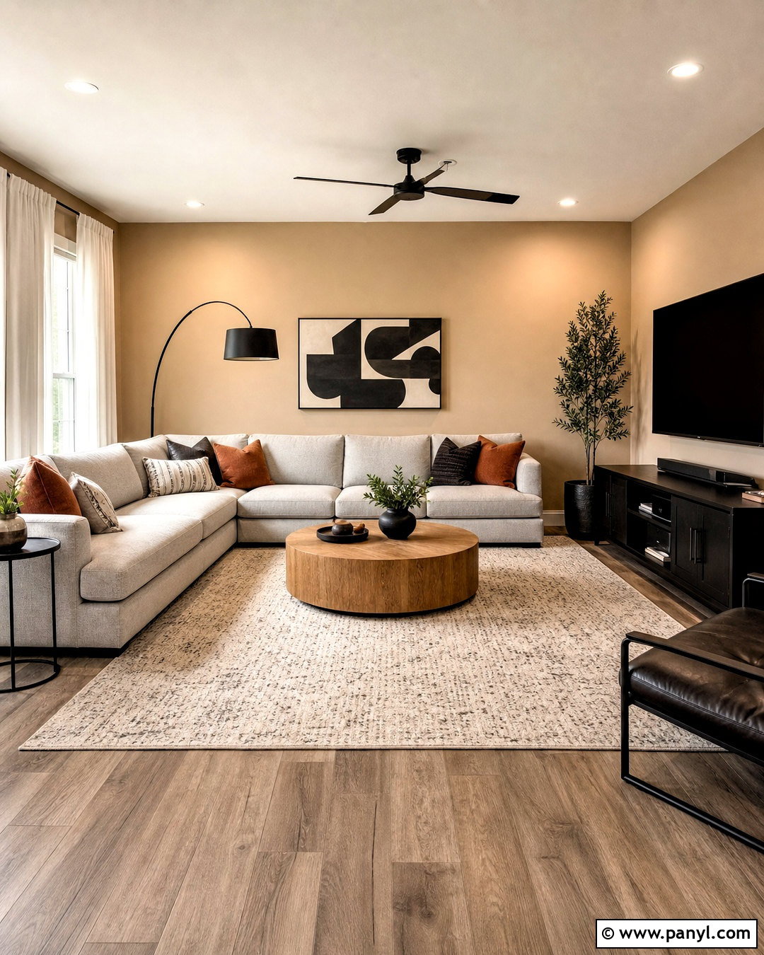Tan Walls With Charcoal Gray Decor - 20 tan walls