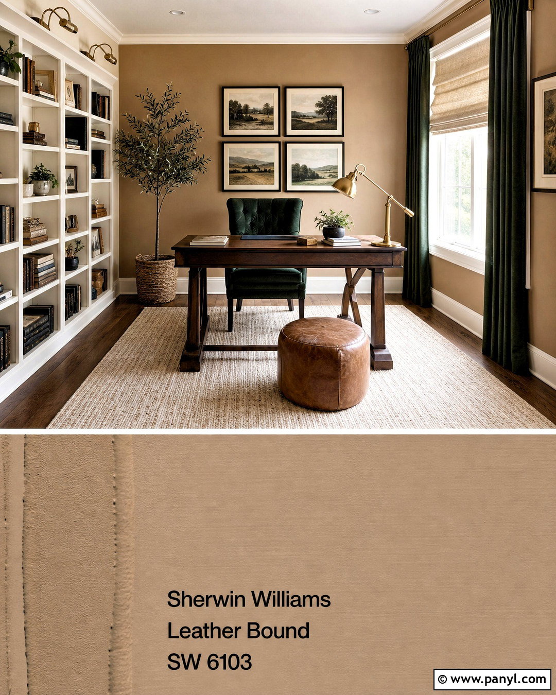 Tan Walls With Dark Green Decor - 20 tan walls