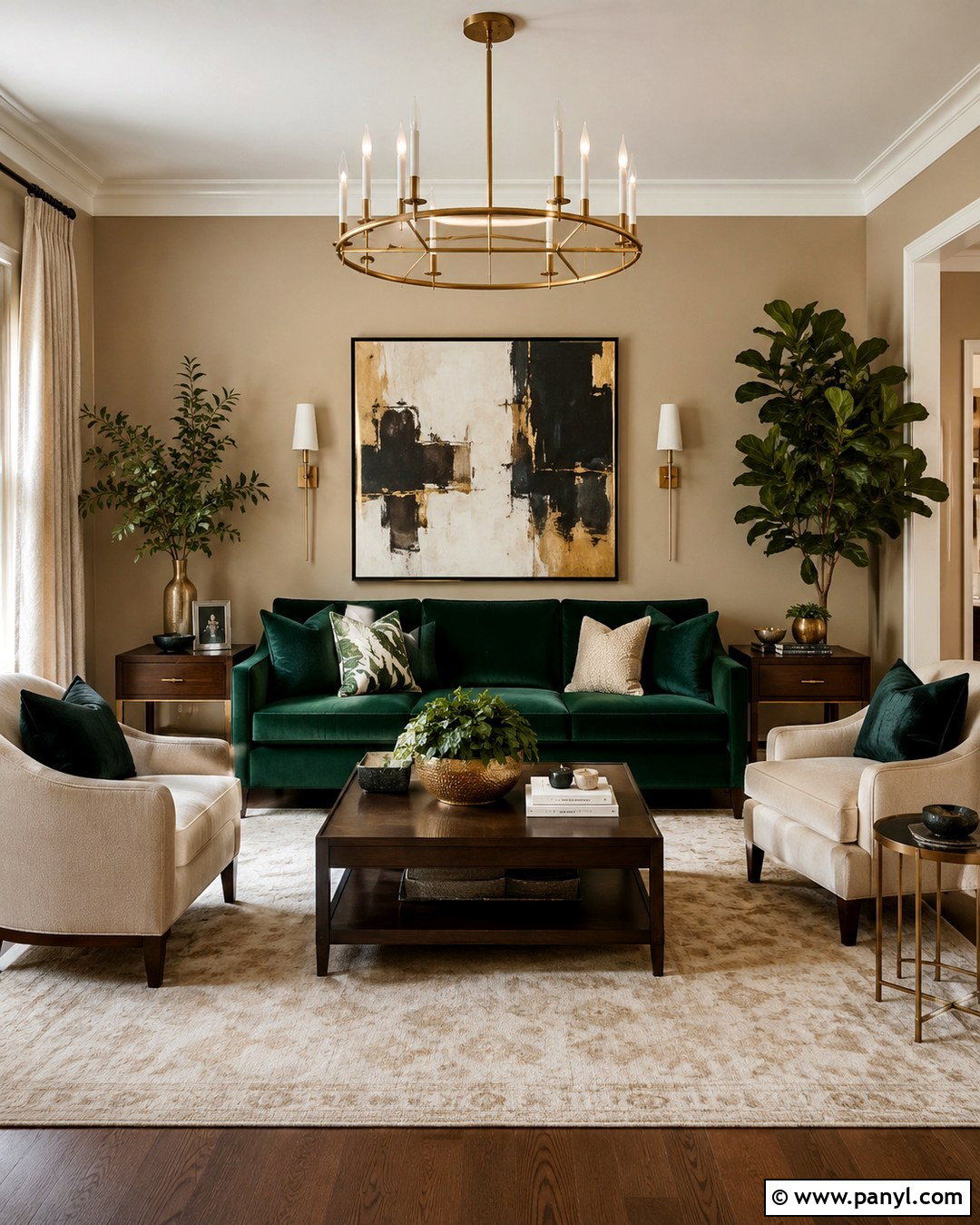 Tan Walls With Emerald Green - 20 Tan Walls Living Room Color Scheme Ideas
