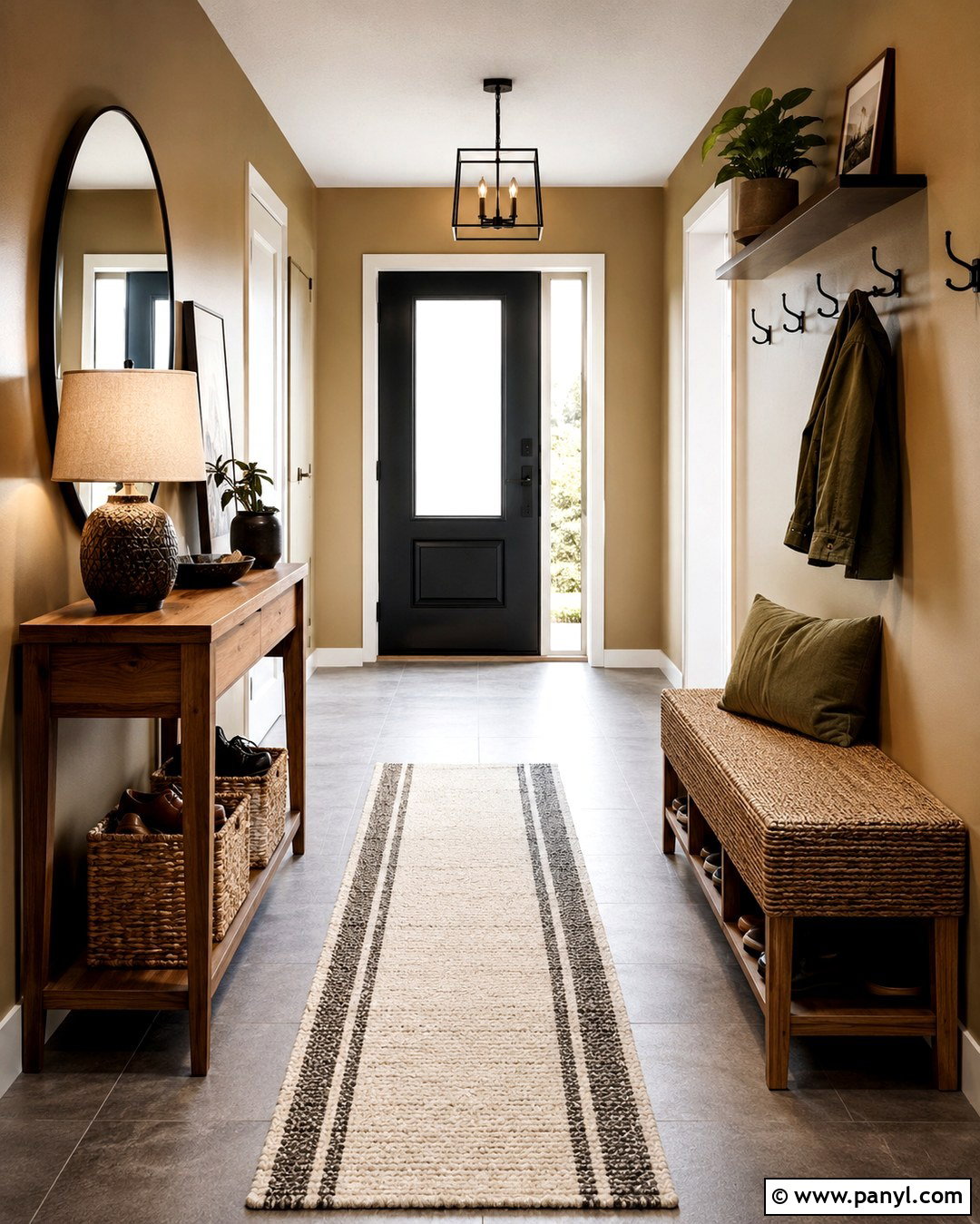 Tan Walls With Grey Entryway Floors - 20 Tan Walls Grey Floor Ideas