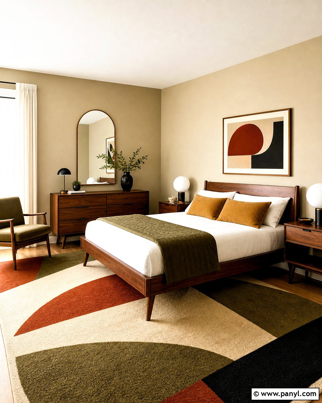 Tan Walls With Midcentury Modern Furniture - 20 tan walls bedroom ideas