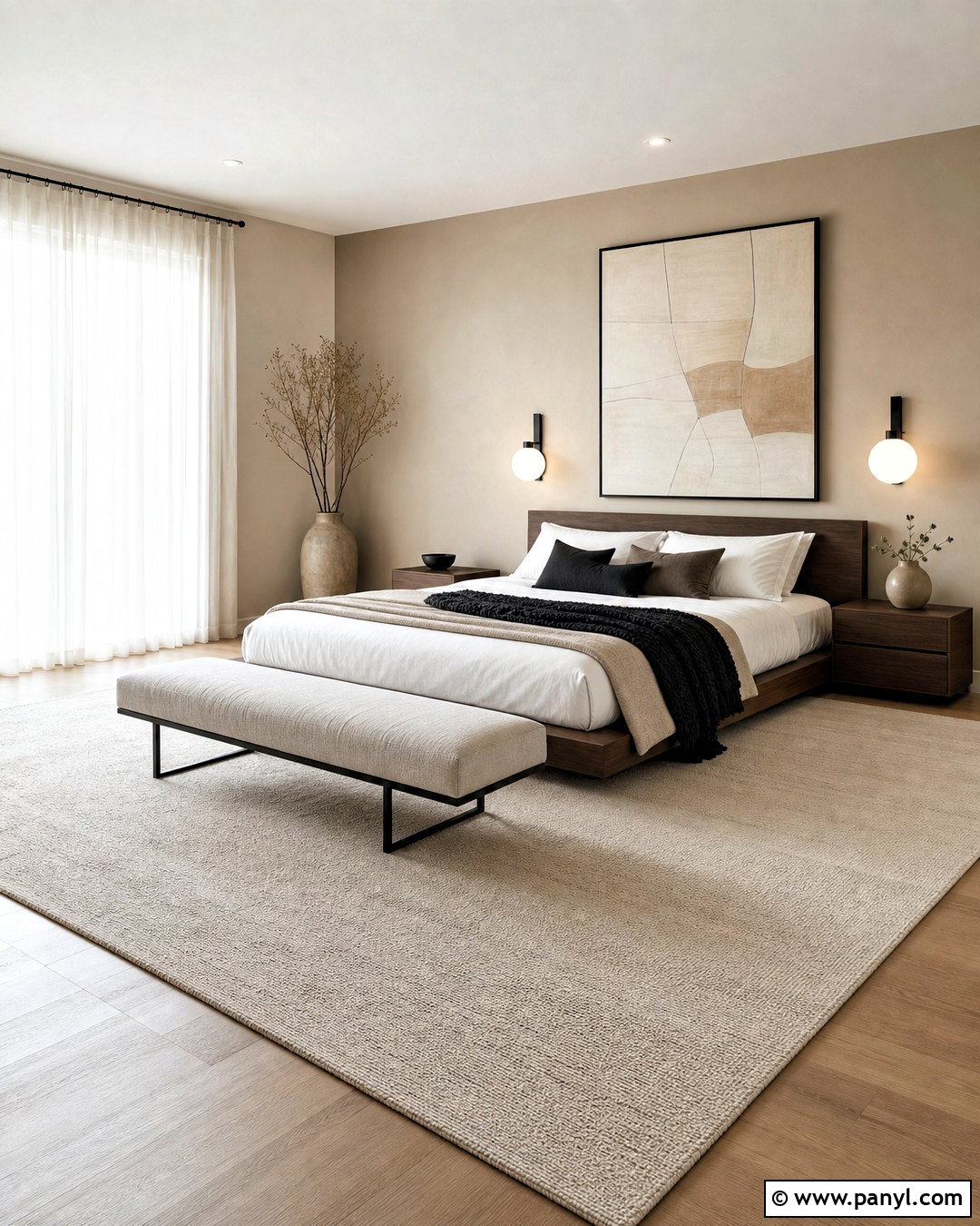 Tan Walls With Modern Minimalist Decor - 20 tan walls bedroom ideas