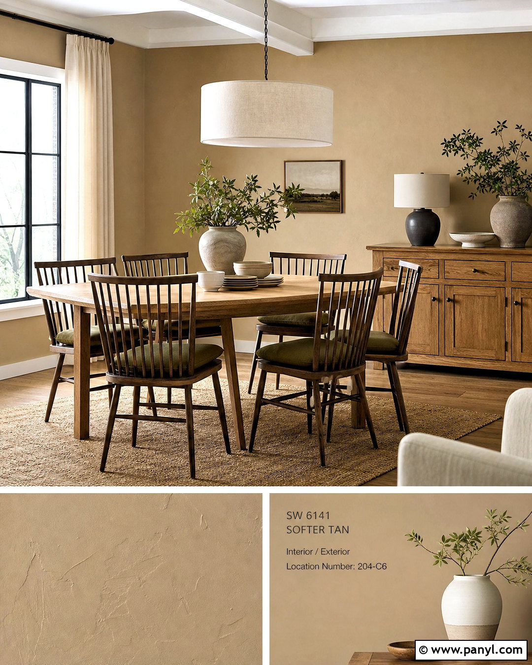 Tan Walls With Natural Wood Furniture - 20 tan walls