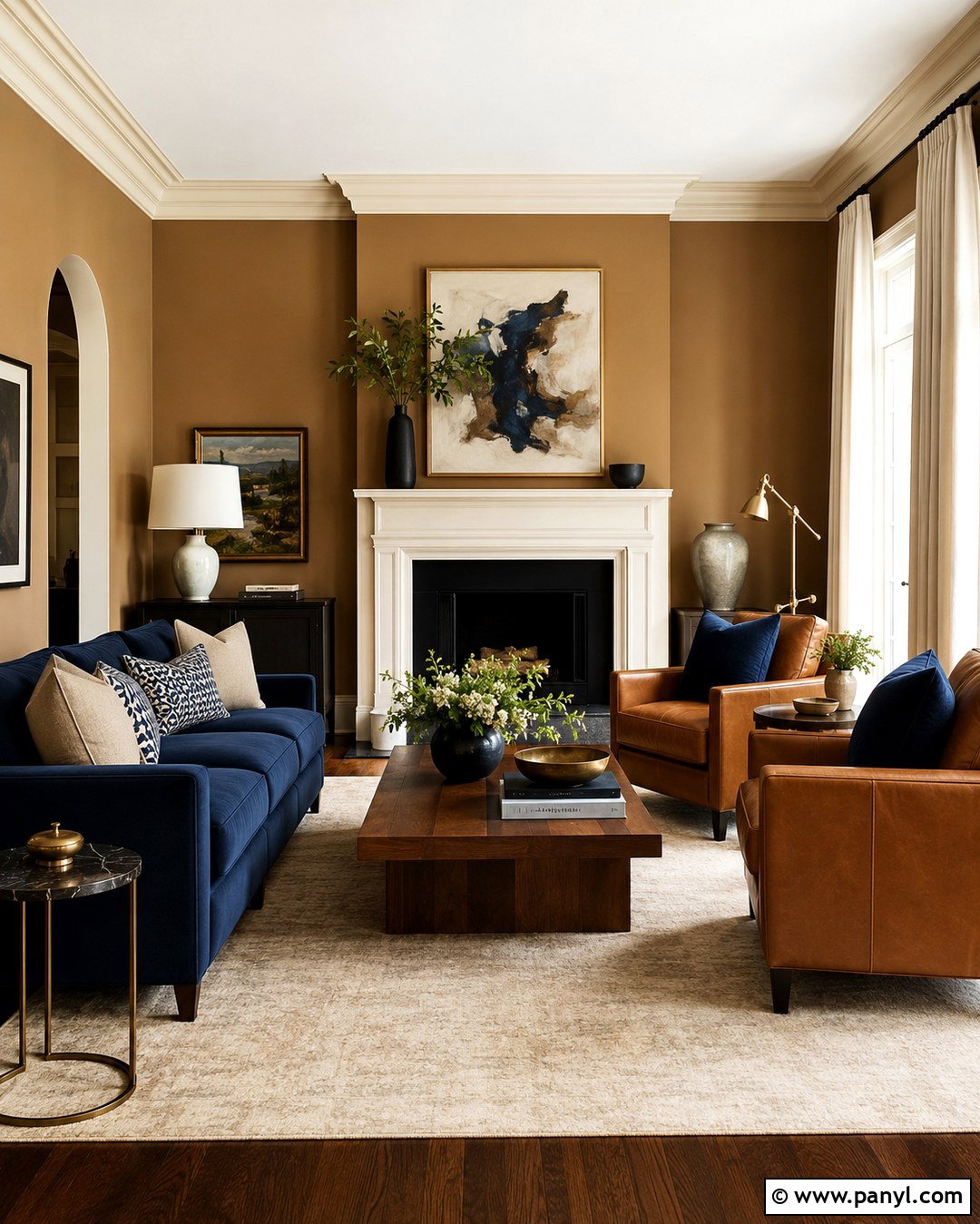 Tan Walls With Navy Blue - 20 Tan Walls Living Room Color Scheme Ideas