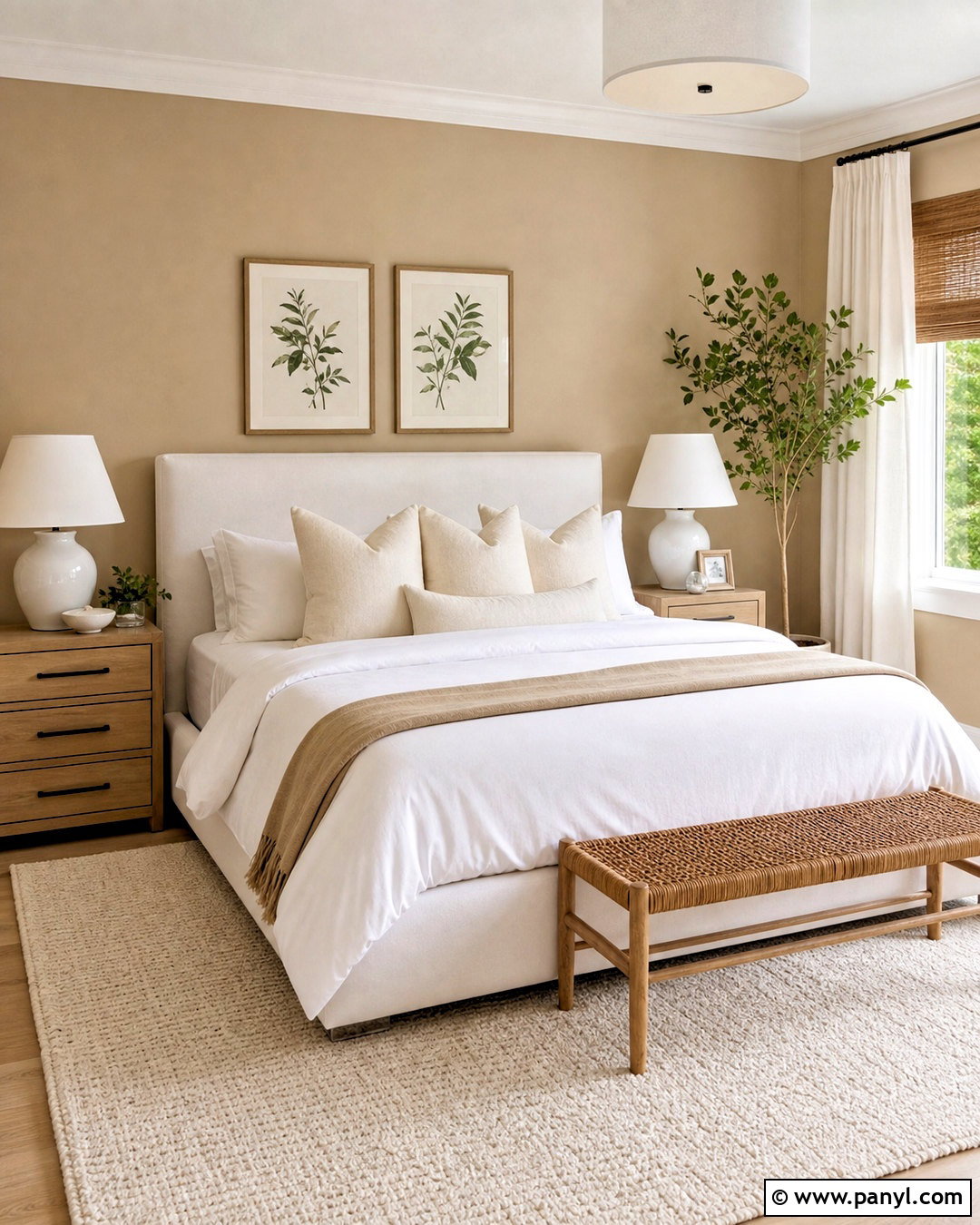 Tan Walls With White Bedding - 20 tan walls bedroom ideas
