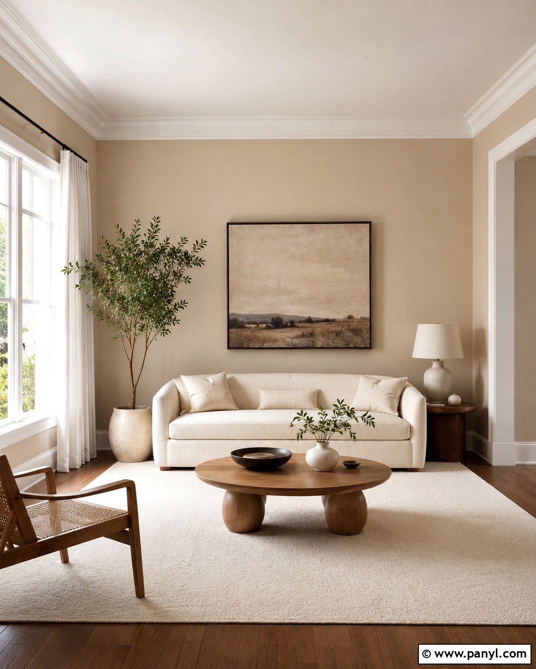 Tan Walls With White Minimalist Decor - 20 Tan Walls With White Trim Ideas