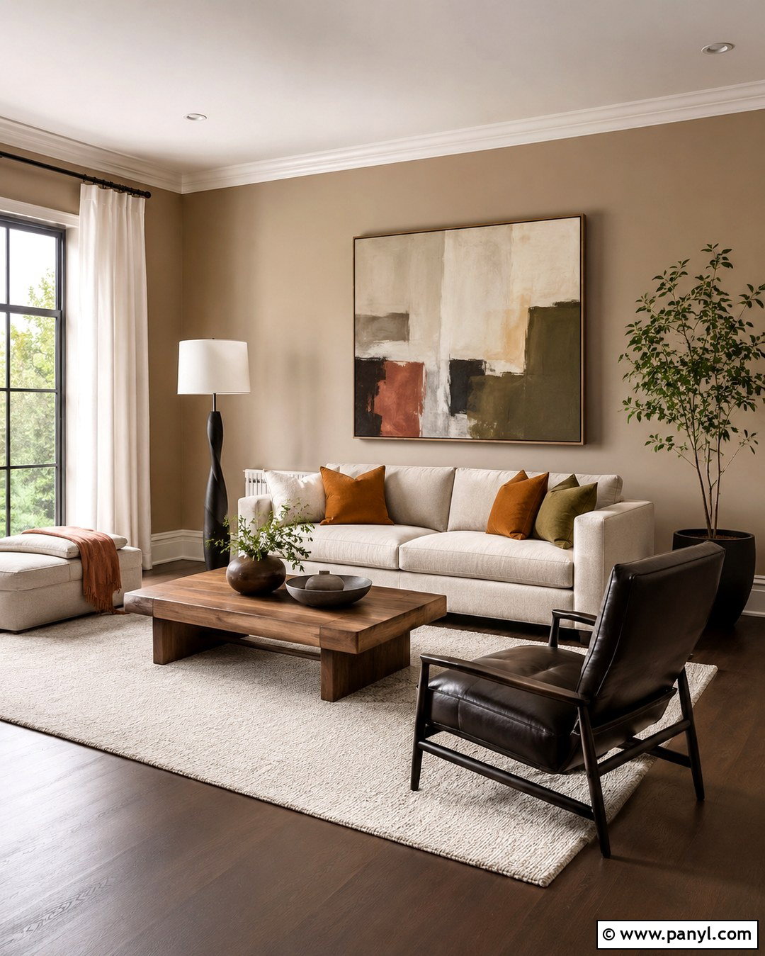 Tan Walls With White Modern Decor - 20 Tan Walls With White Trim Ideas