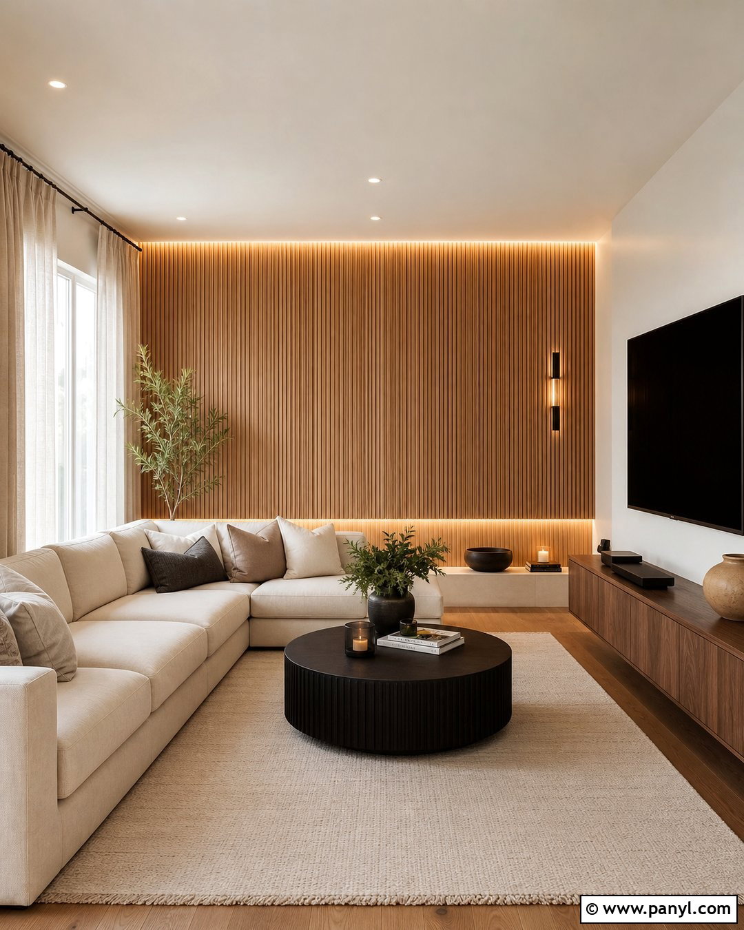 Tan Wood Slat Accent Wall - 30 Tan Accent Wall Ideas