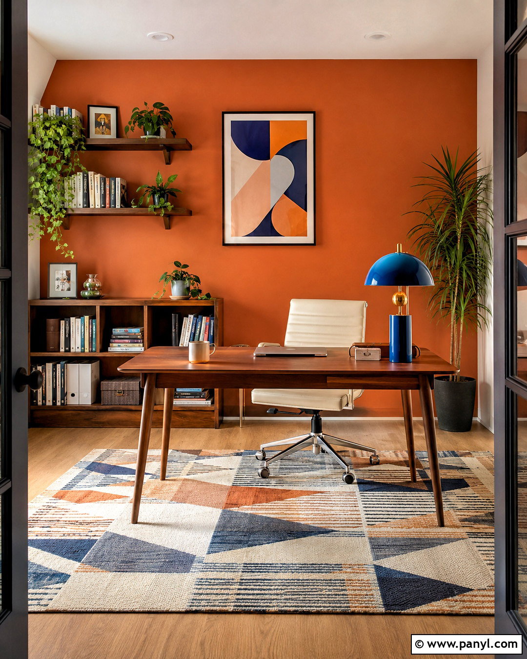 Tangerine Home Office - 20 bright room colors