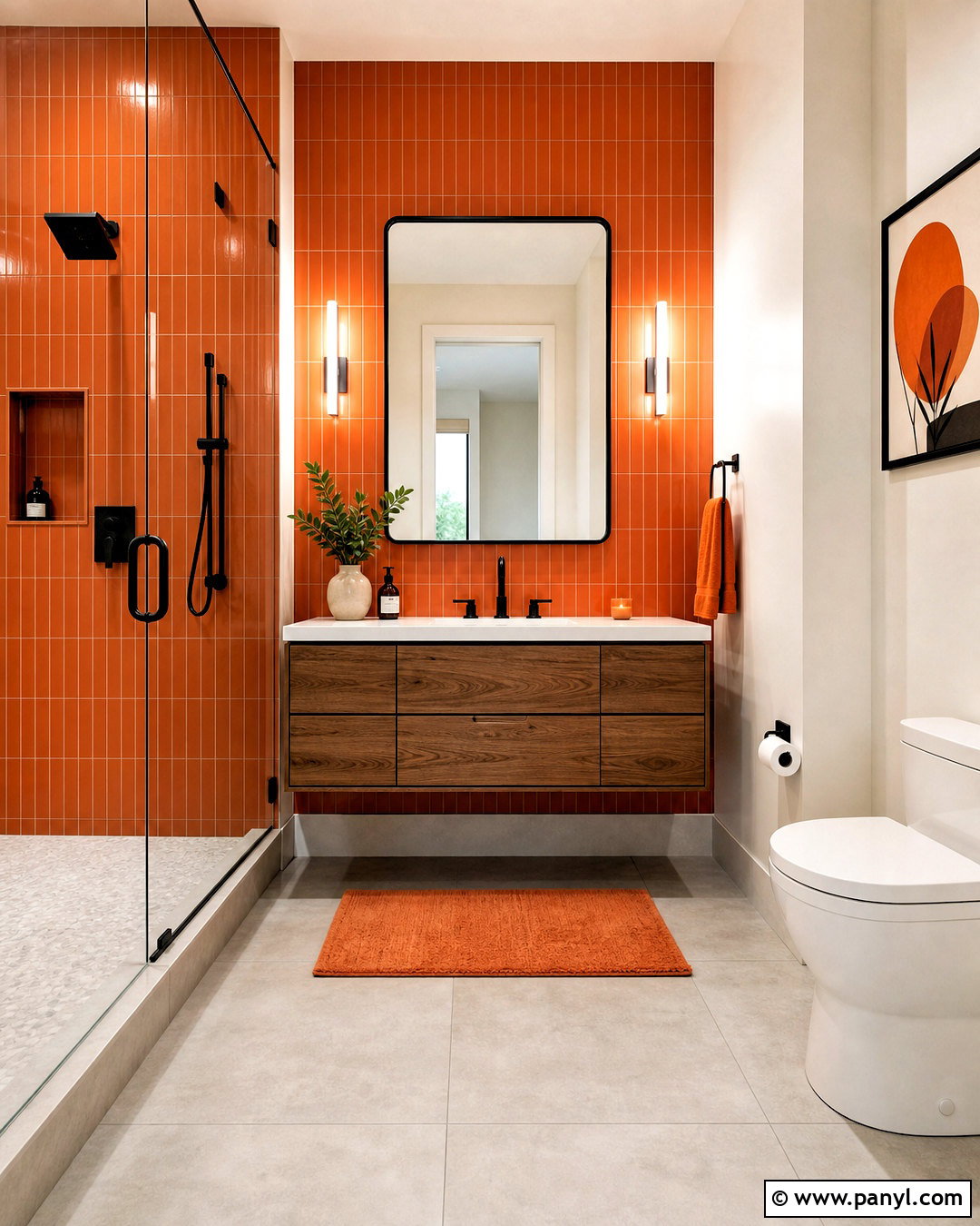 Tangerine Orange Bathroom - 20 fun bathroom colors