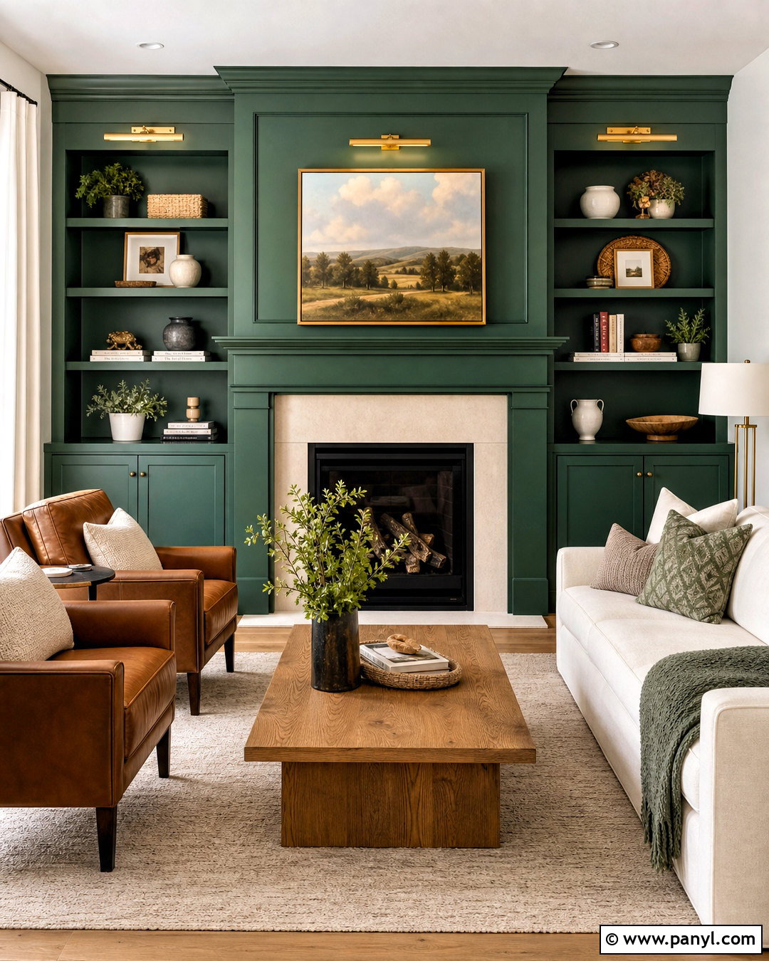 Tarrytown Green Built-In Fireplace Wall - 20 tarrytown green benjamin moore ideas