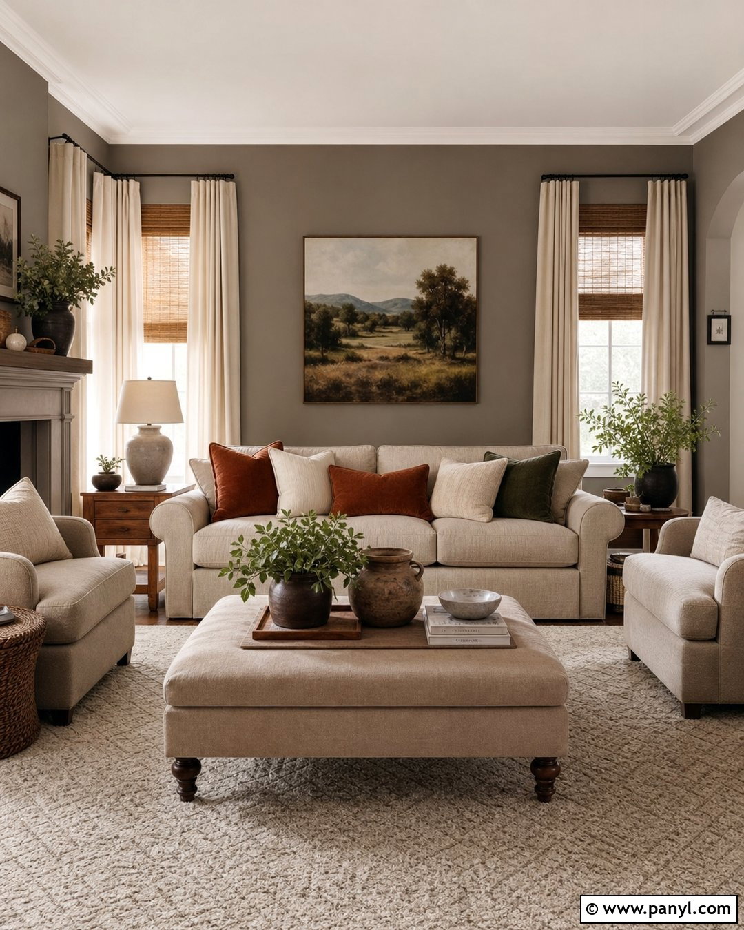 Taupe Accent Wall Cozy Living Room - 25 Taupe Accent Wall Living Room Ideas