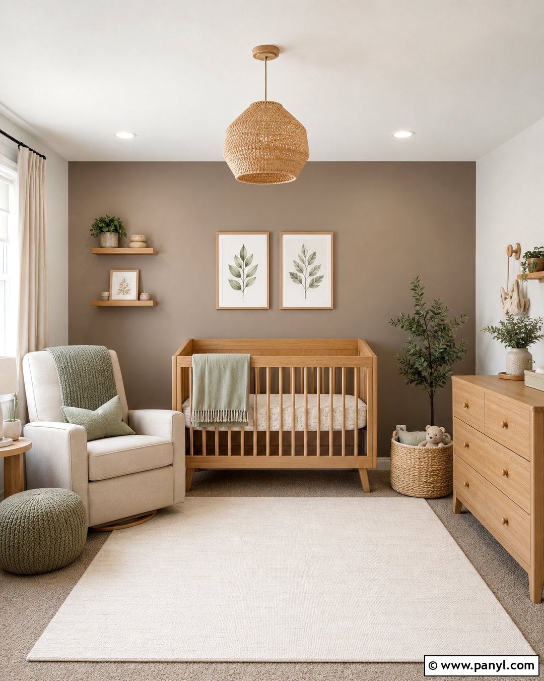 Taupe Accent Wall In A Neutral Nursery - 30 Taupe Accent Wall Ideas
