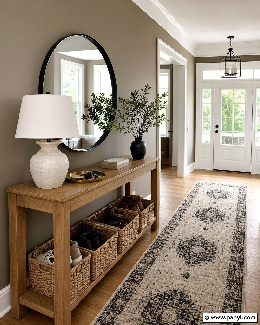 Taupe Accent Wall In An Entryway - 30 Taupe Accent Wall Ideas