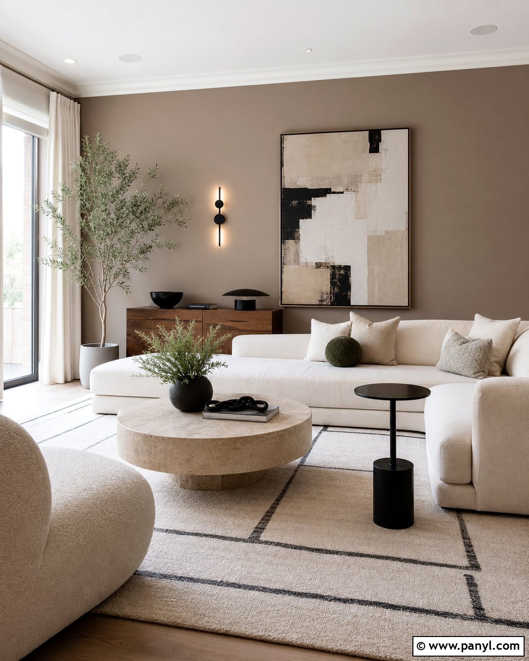 Taupe Accent Wall Modern Living Room - 25 Taupe Accent Wall Living Room Ideas