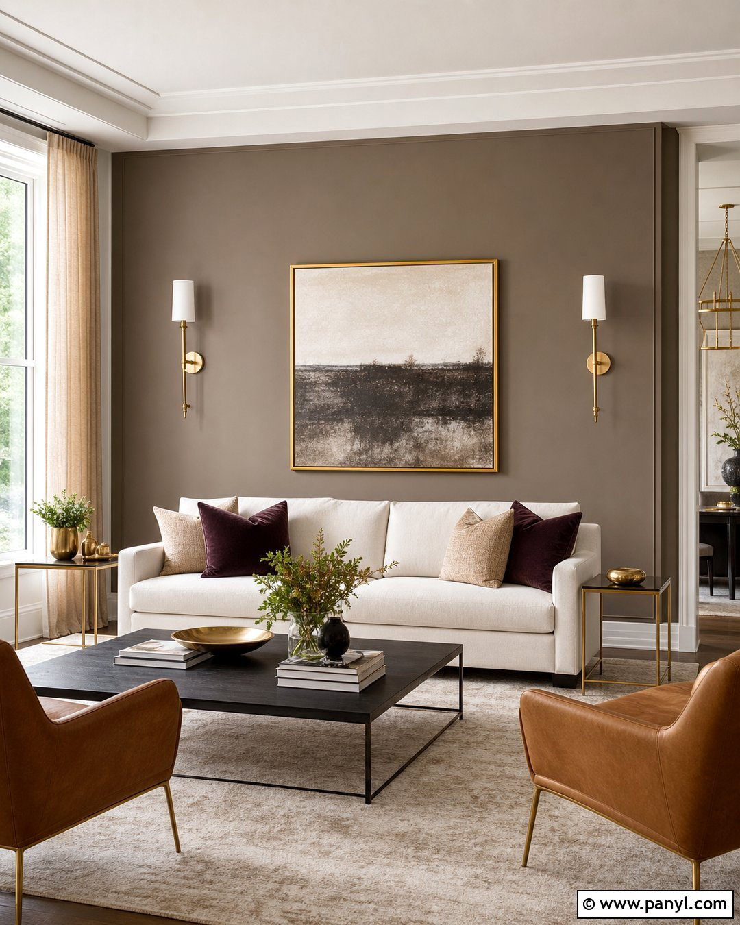 Taupe Accent Wall With Gold Accents - 25 Taupe Accent Wall Living Room Ideas