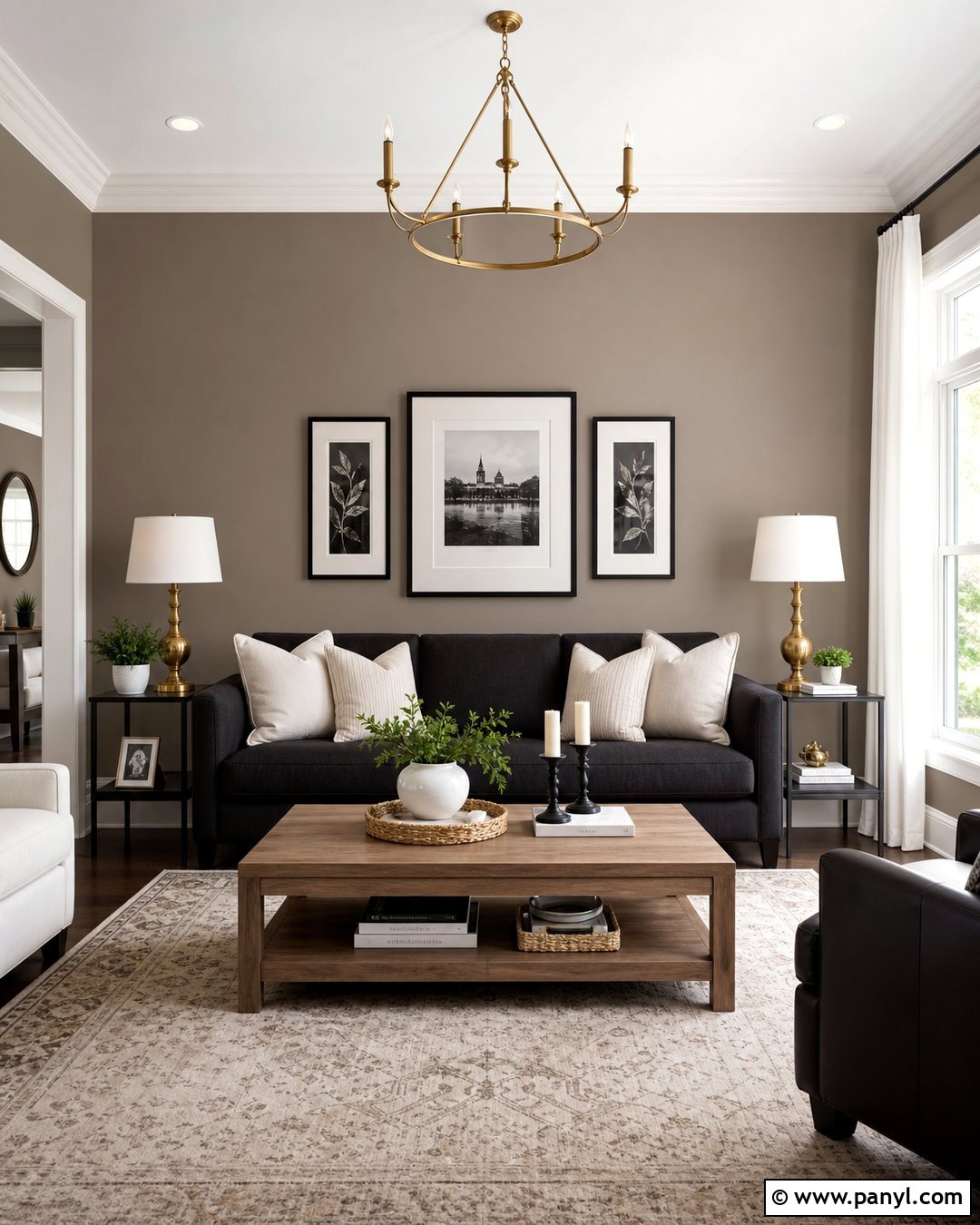 Taupe Accent Wall With White Trim - 25 Taupe Accent Wall Living Room Ideas