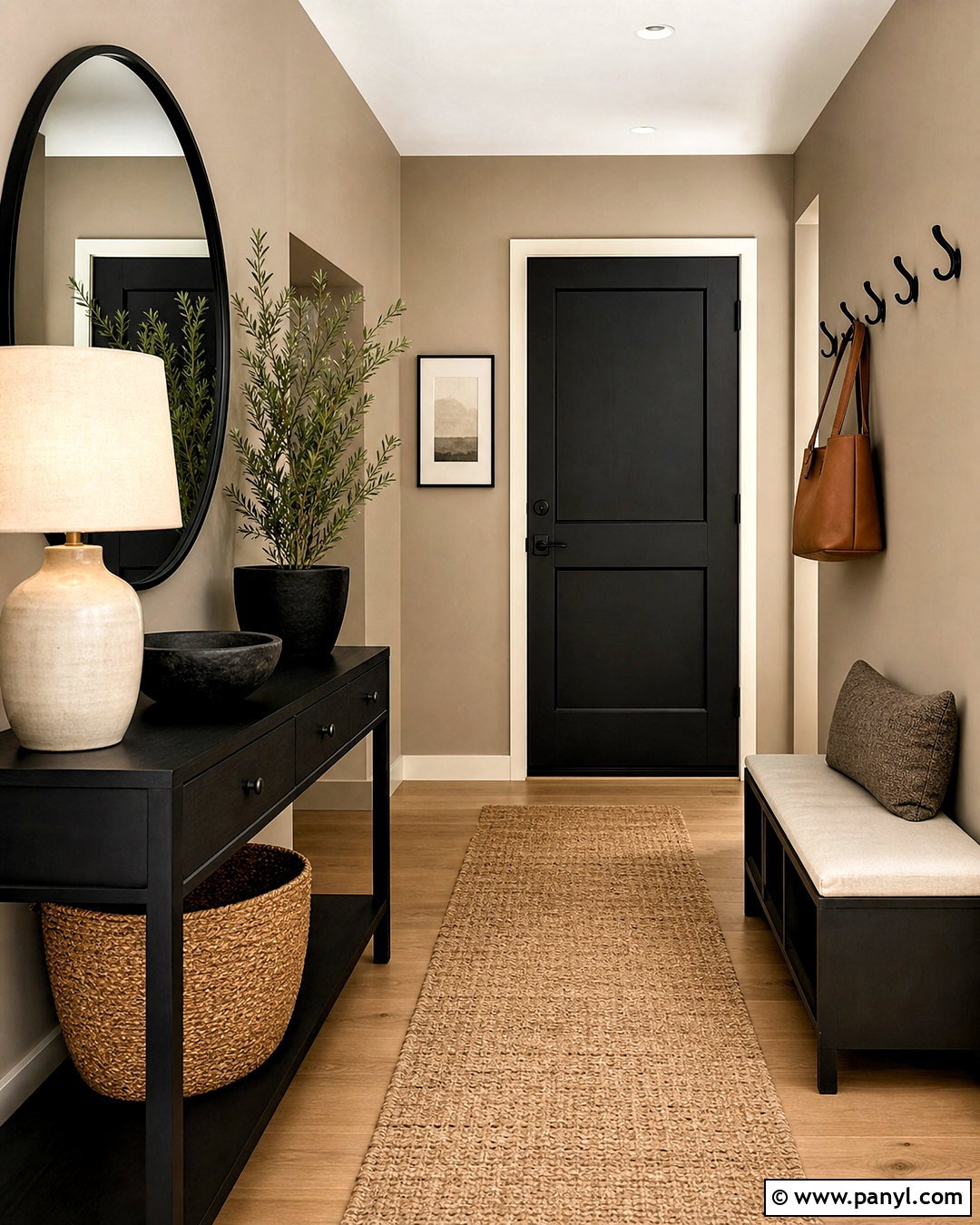 Taupe And Black Entryway - 20 taupe color palette ideas