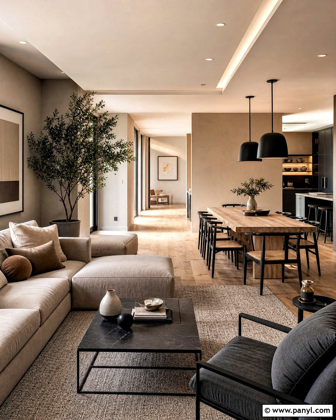 Taupe And Black Modern Interior - 20 taupe interior ideas
