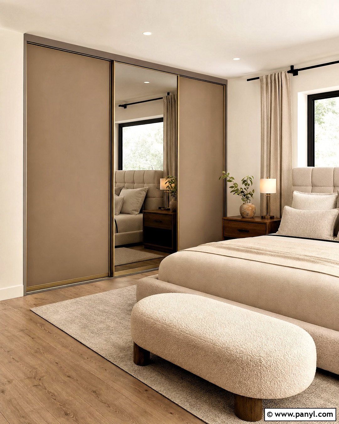 Taupe And Champagne Wardrobe - 20 bedroom wardrobe colour combination ideas