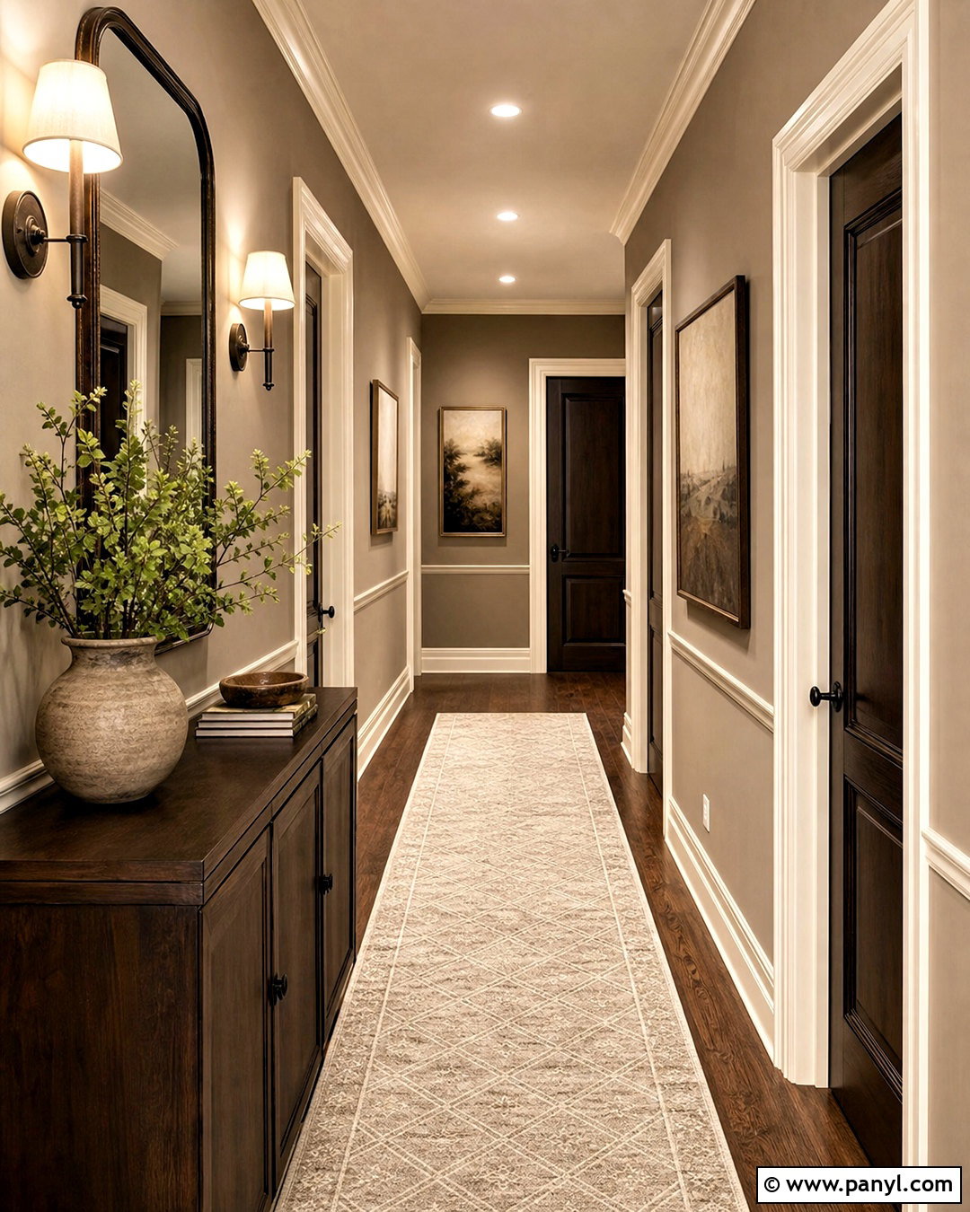 Taupe And Dark Brown Hallway - 20 hallway colour schemes