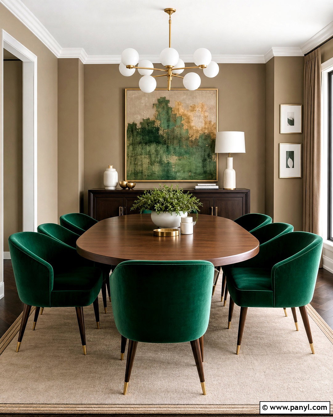 Taupe And Emerald Green Dining Room - 20 taupe color schemes