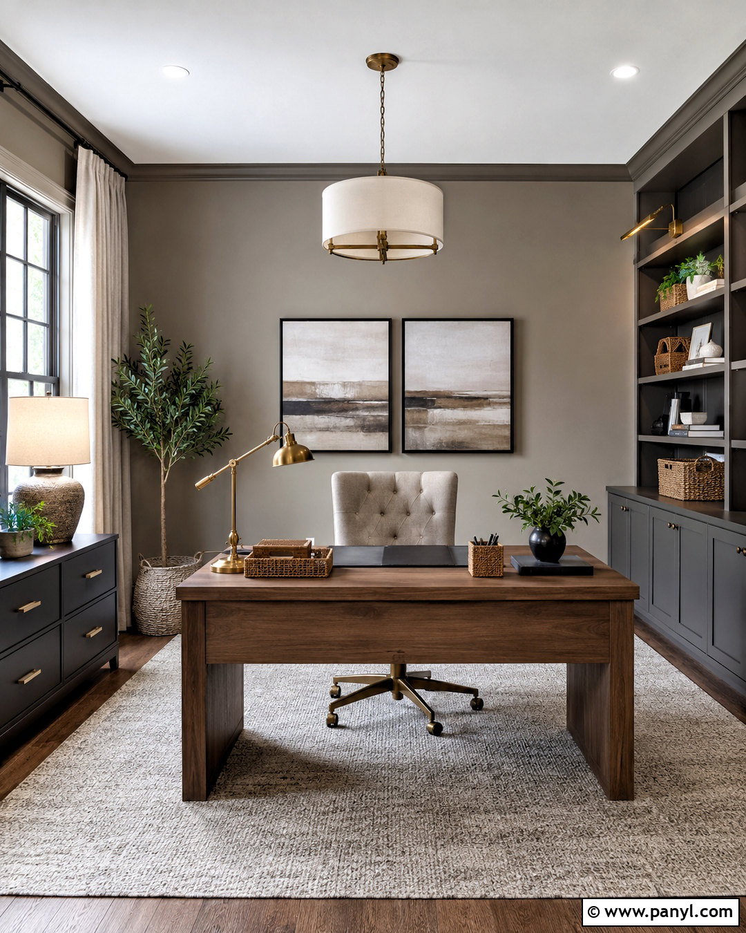 Taupe And Gray Home Office - 20 colors that compliment gray ideas