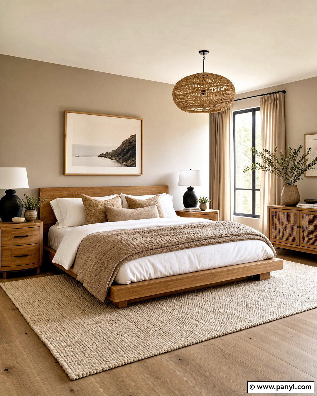 Taupe And Natural Wood Bedroom - 20 taupe color schemes