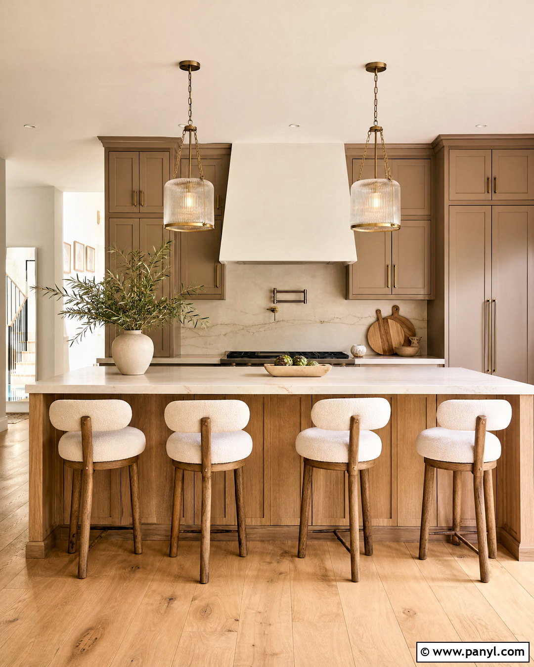 Taupe And Natural Wood Kitchen - 20 warm toned kitchen ideas