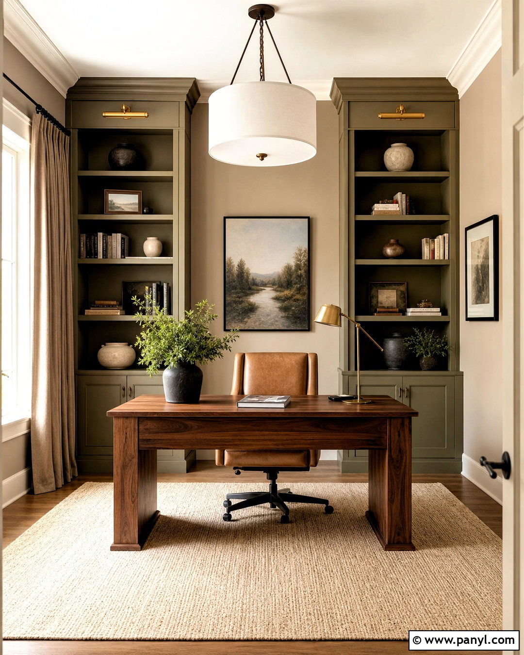 Taupe And Olive Green Home Office - 20 taupe color schemes