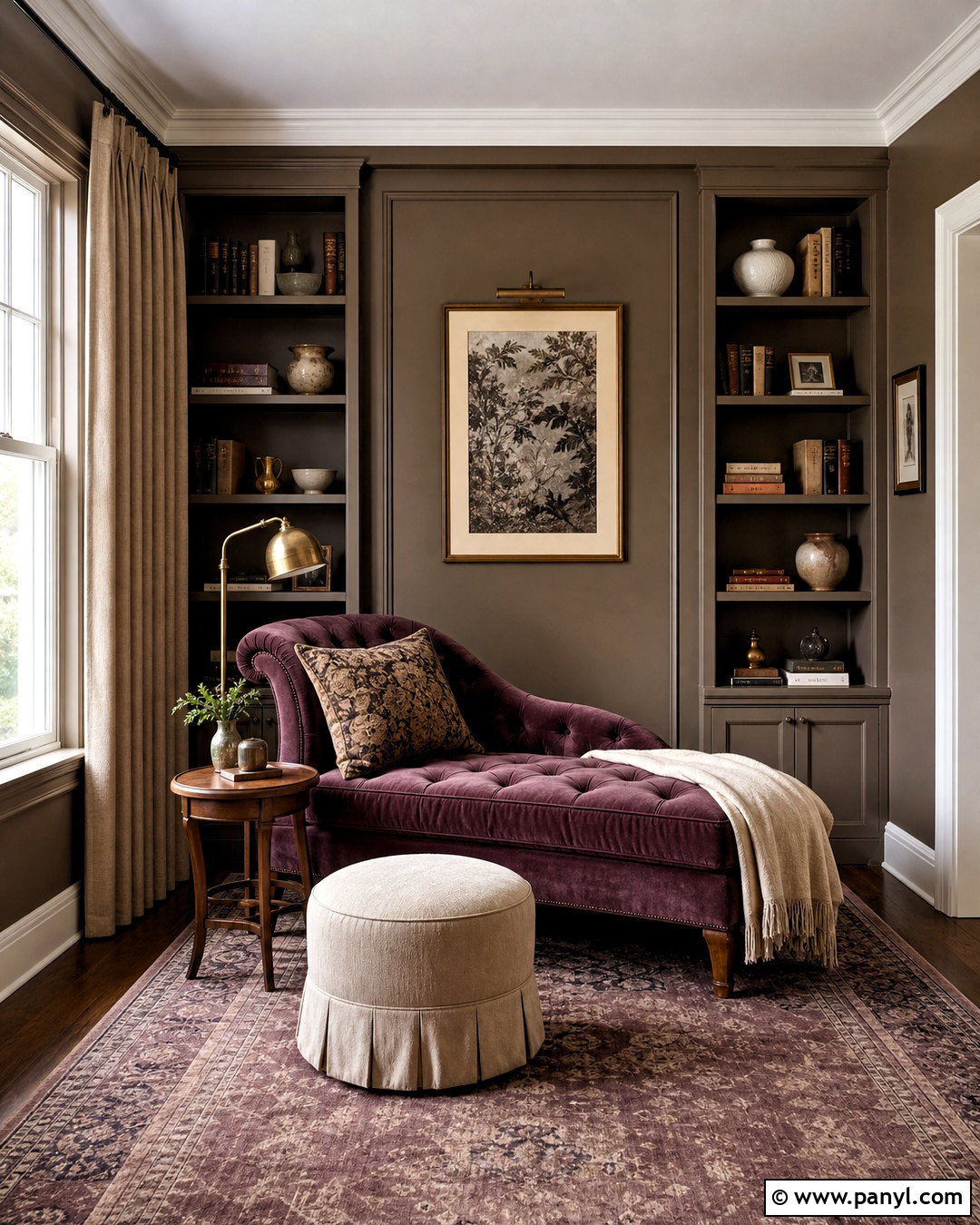Taupe And Plum Reading Room - 20 taupe color schemes